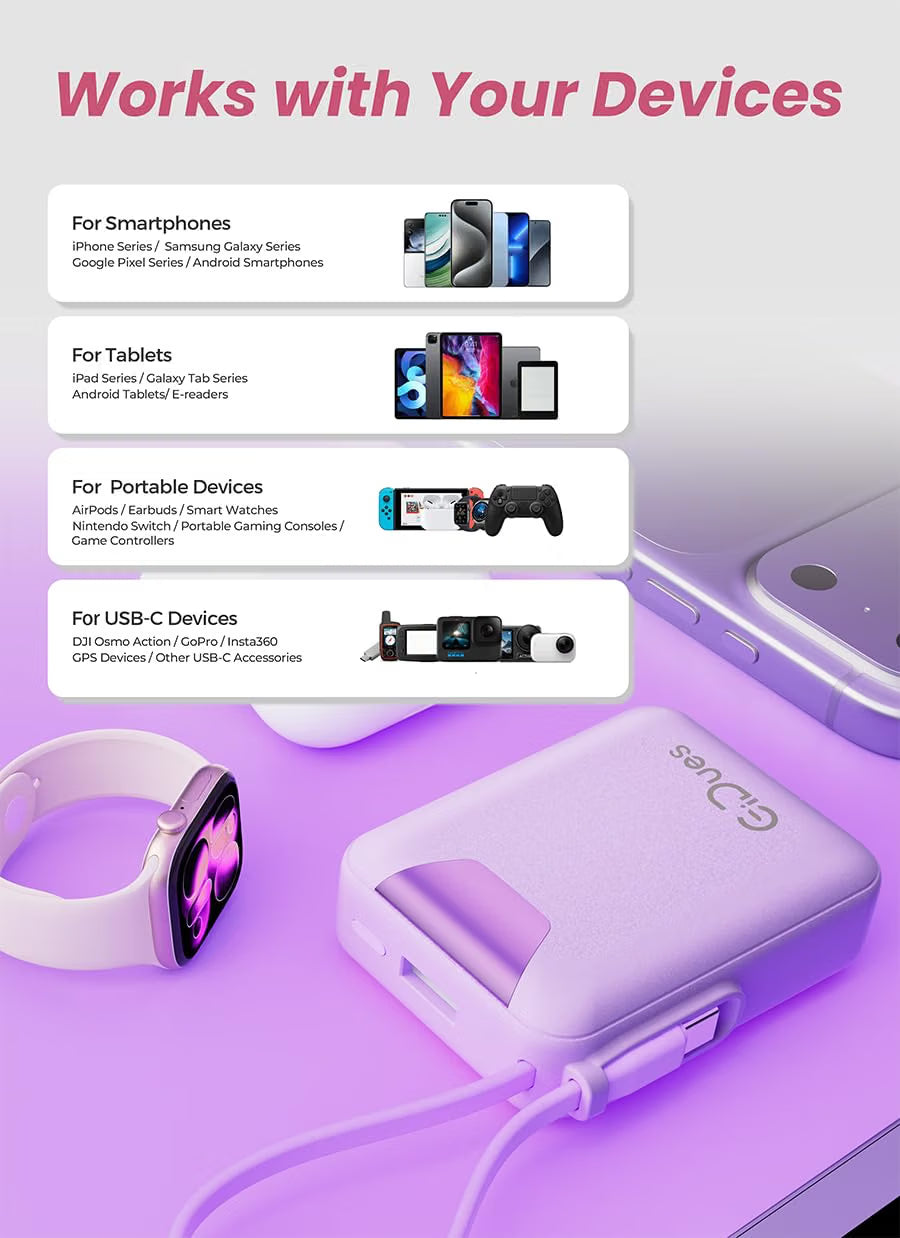 M1 Mini Portable Charger, 10000mAh Ultra-Compact Power Bank