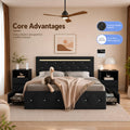 ORCPANIS 4-Piece Queen Bedroom Set with Storage Bed