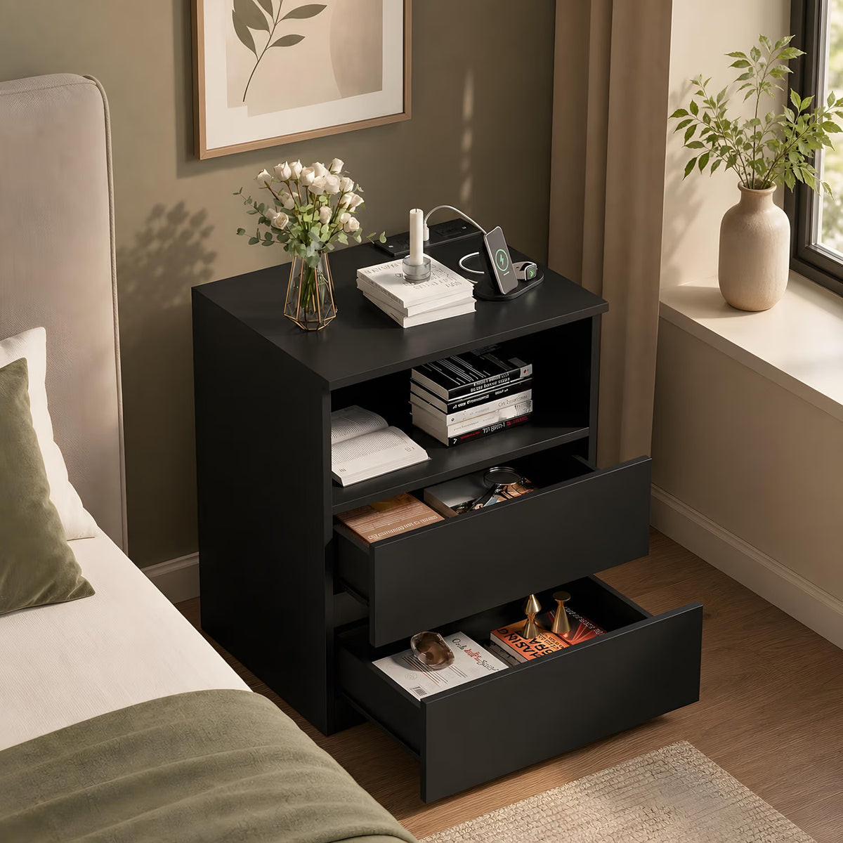 ORCPANIS 4-Piece Queen Bedroom Set with Storage Bed