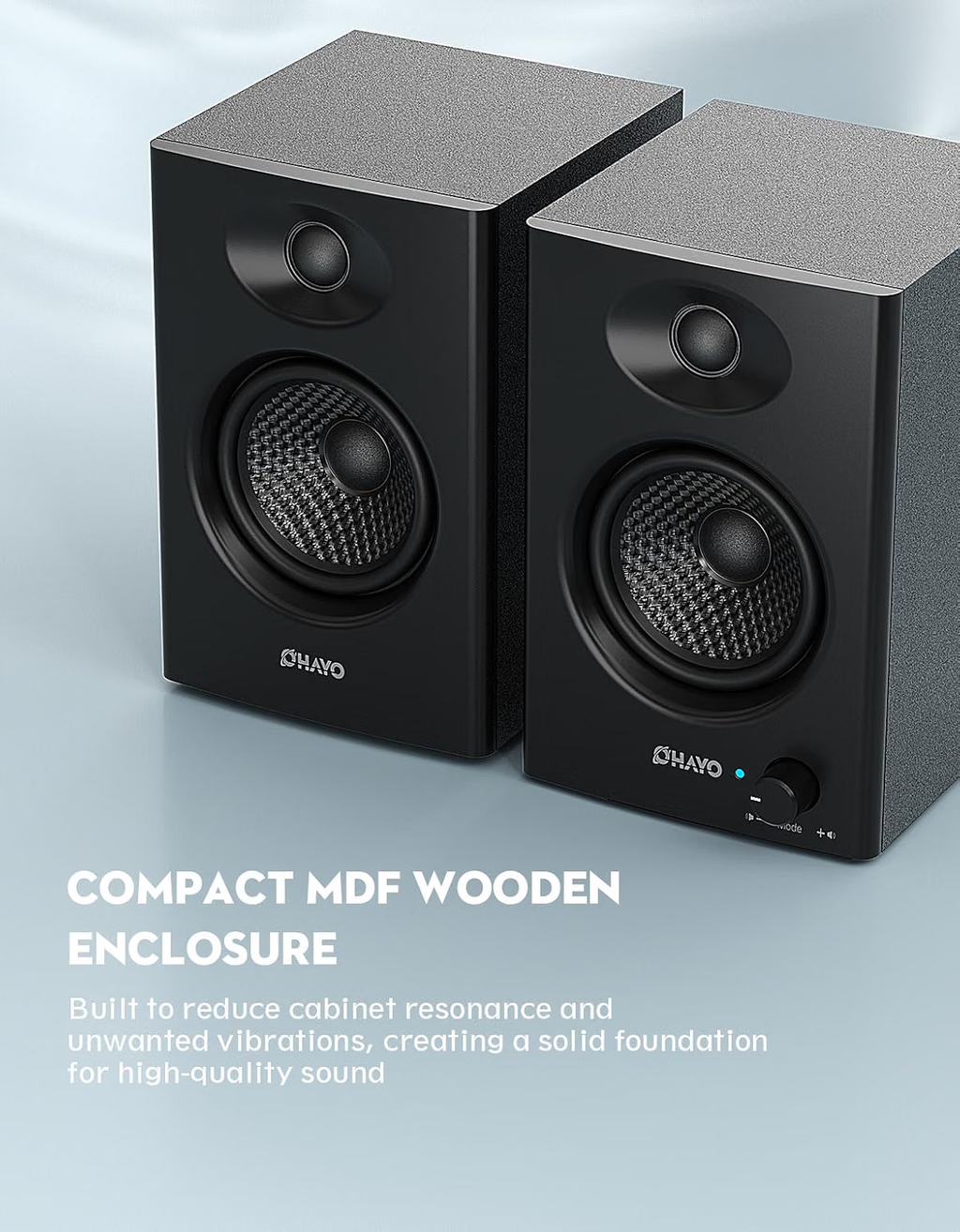 Altavoces OHAYO negros con diseño compacto